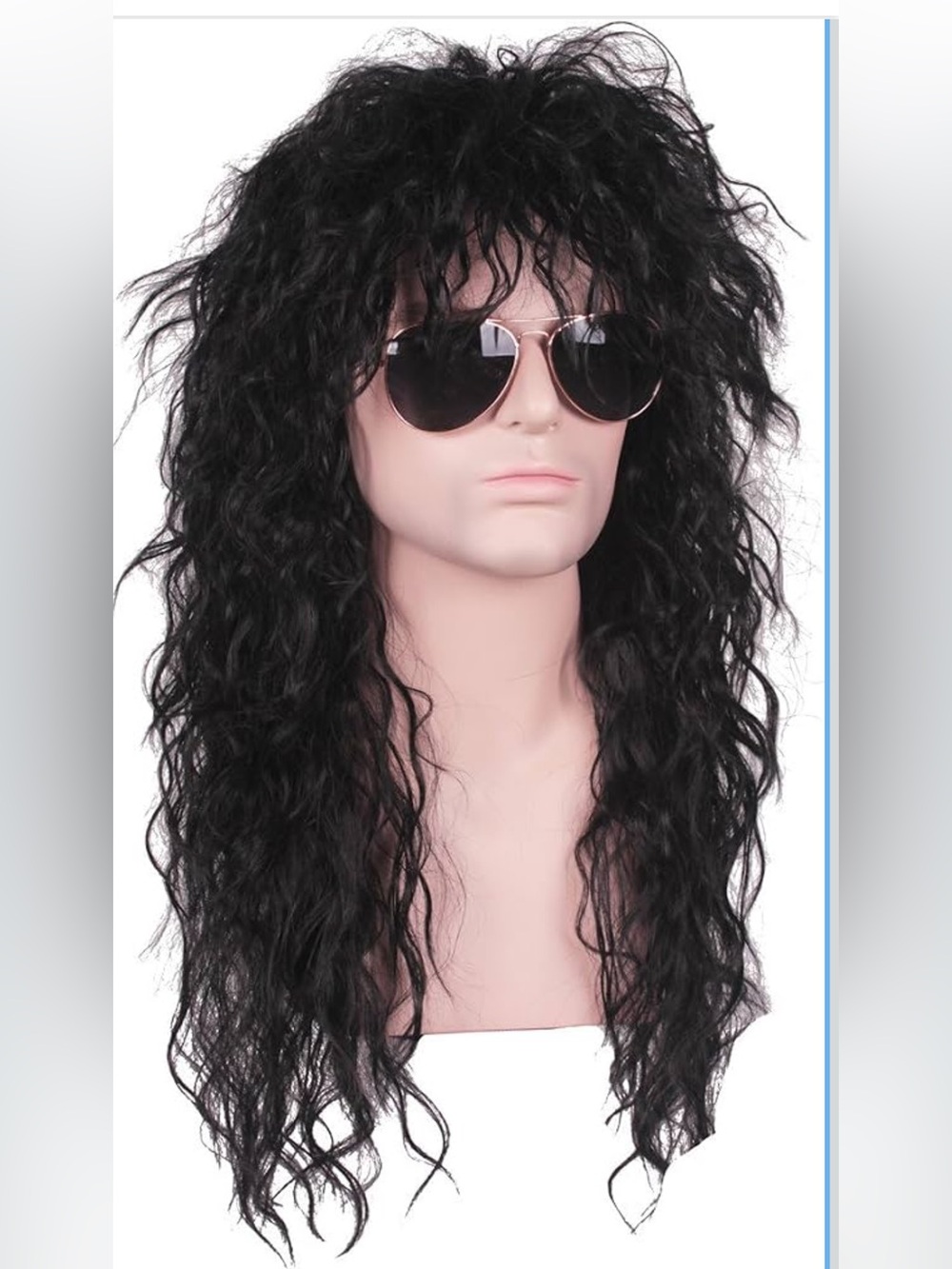 Long Curly 80 Fashion  Rock band Style
Wig adult size